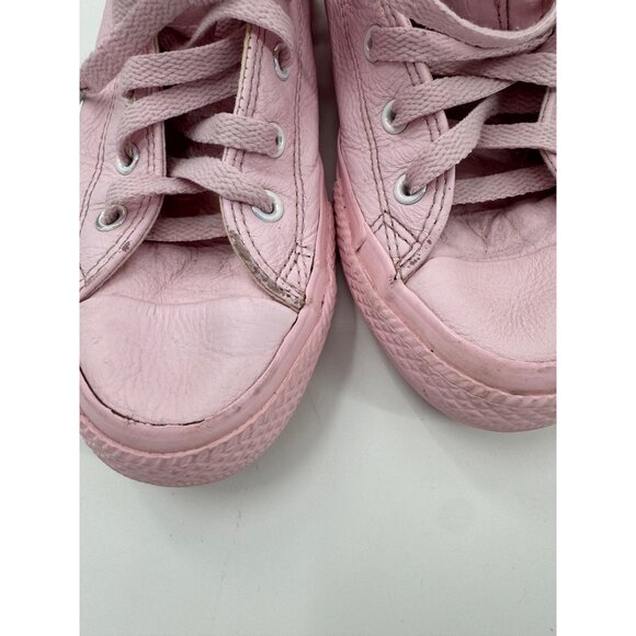 Converse Youth Pink Leather Chuck Taylor Low-Top Sneakers US 3 / EU 35 Lace-Up R - Picture 11 of 12